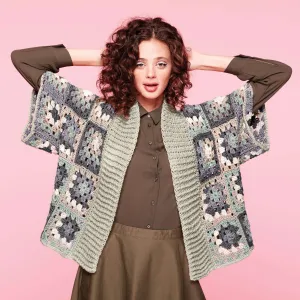 Caron X Pantone Crochet Kimono Cardigan