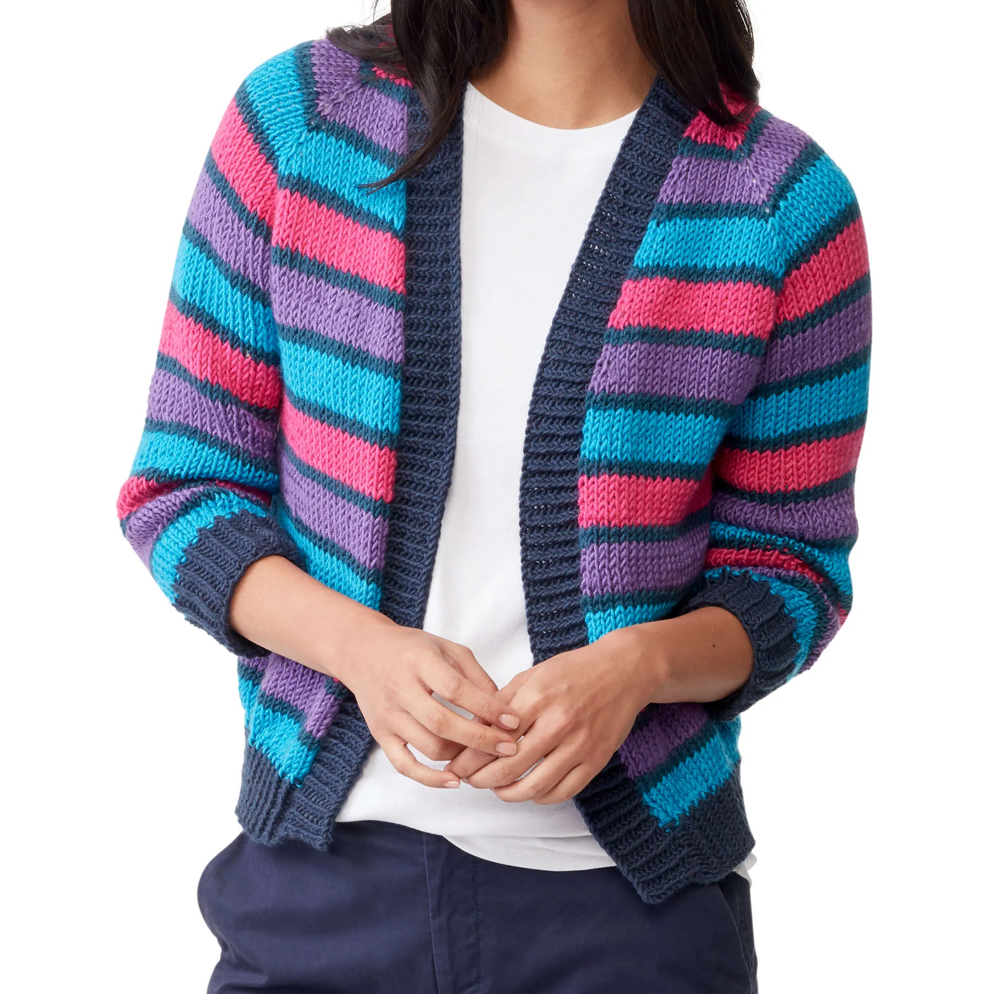 Caron X Pantone Cropped Raglan Knit Cardigan