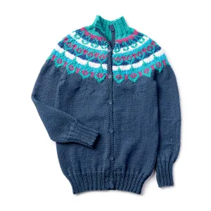 Caron X Pantone Fair Isle Knit Yoke Cardigan