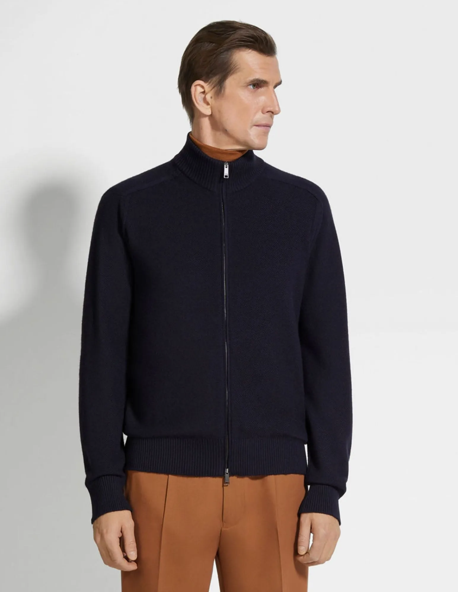 Cashseta Full Zip Cardigan | Navy