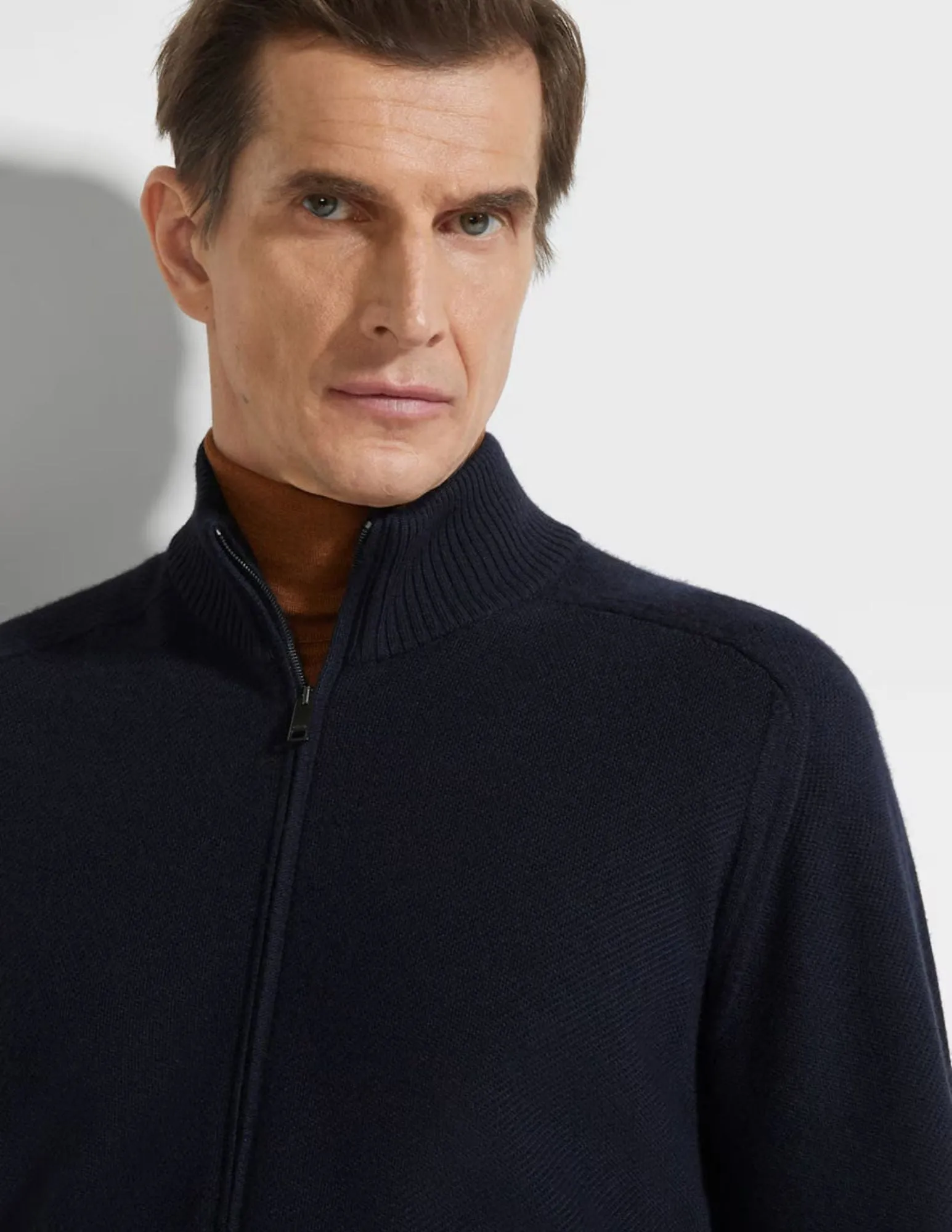 Cashseta Full Zip Cardigan | Navy