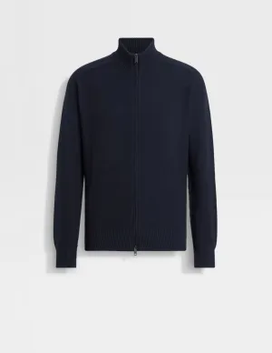 Cashseta Full Zip Cardigan | Navy
