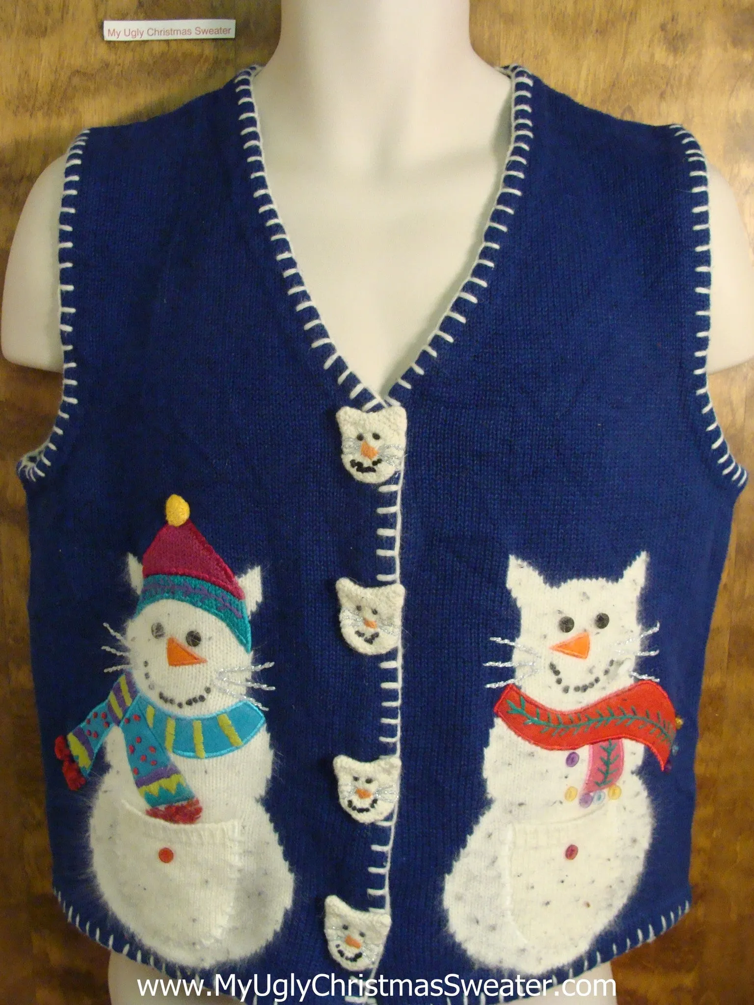 Cat Snowmen Funny Christmas Sweater Vest