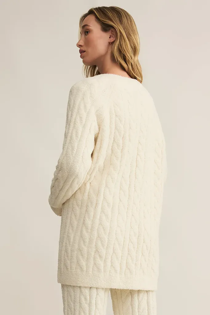 Cate Cable Knit Cardigan | Sea Salt