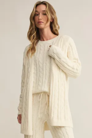 Cate Cable Knit Cardigan | Sea Salt