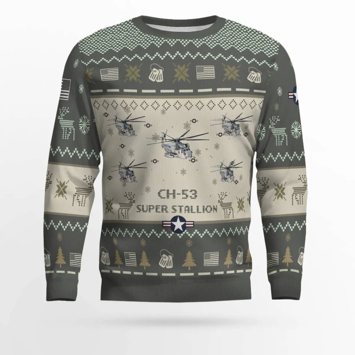 CH-53E Super Stallion CH53E_Aircraft Ugly Sweater, Ugly Sweater Christmas Shirt for Men Dad Veteran
