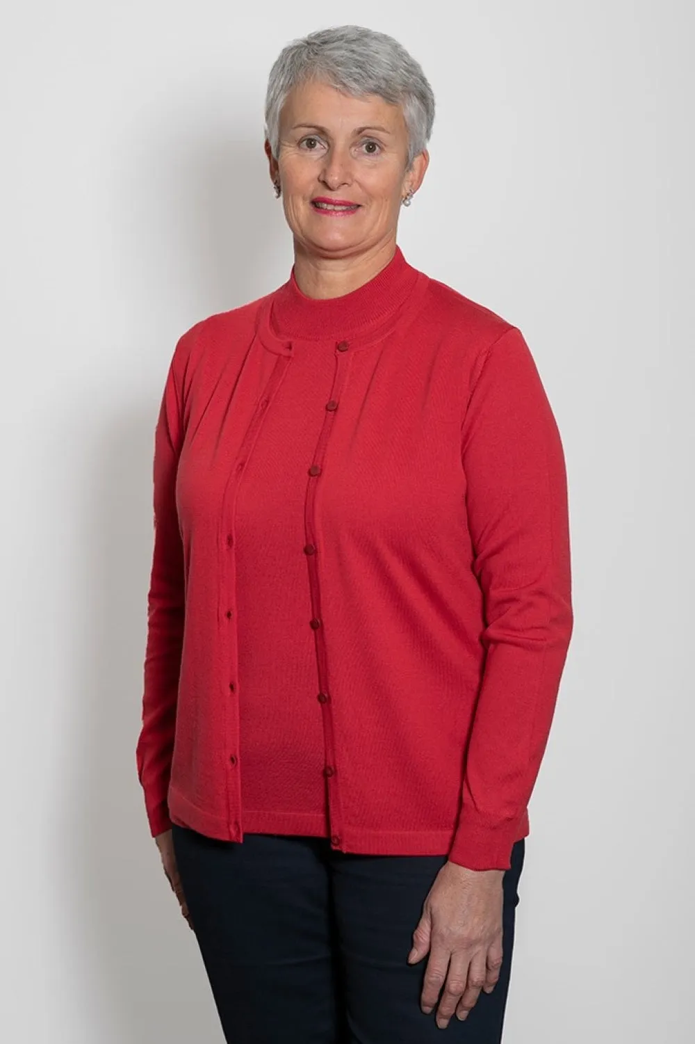 Classic Merino Button to Neck Cardigan