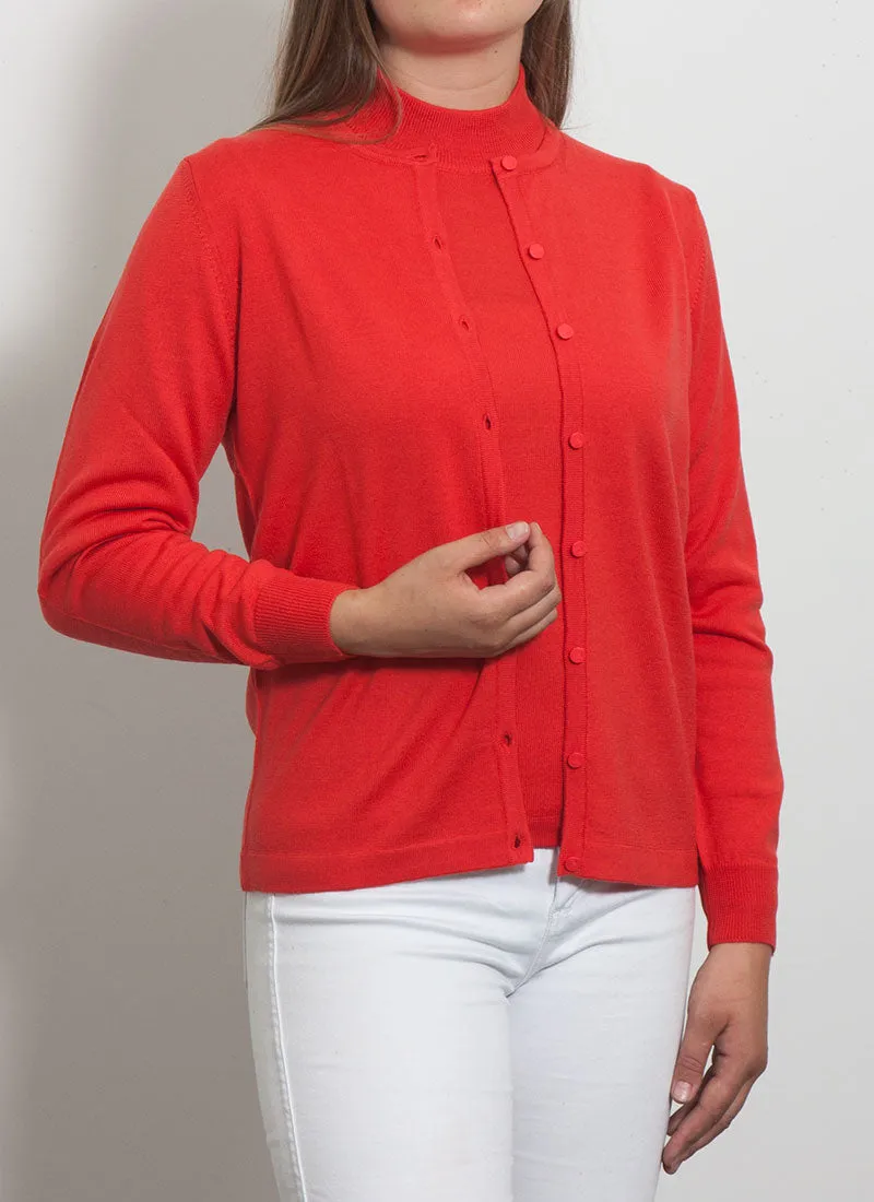 Classic Merino Button to Neck Cardigan