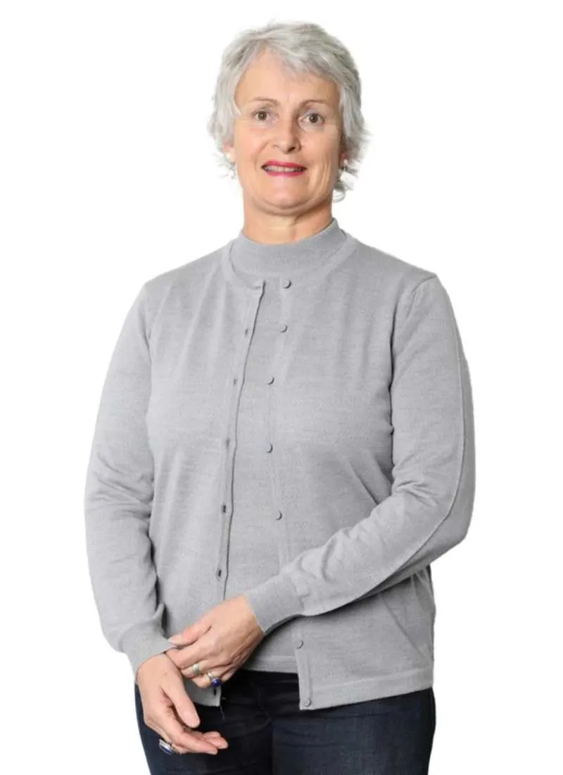 Classic Merino Button to Neck Cardigan