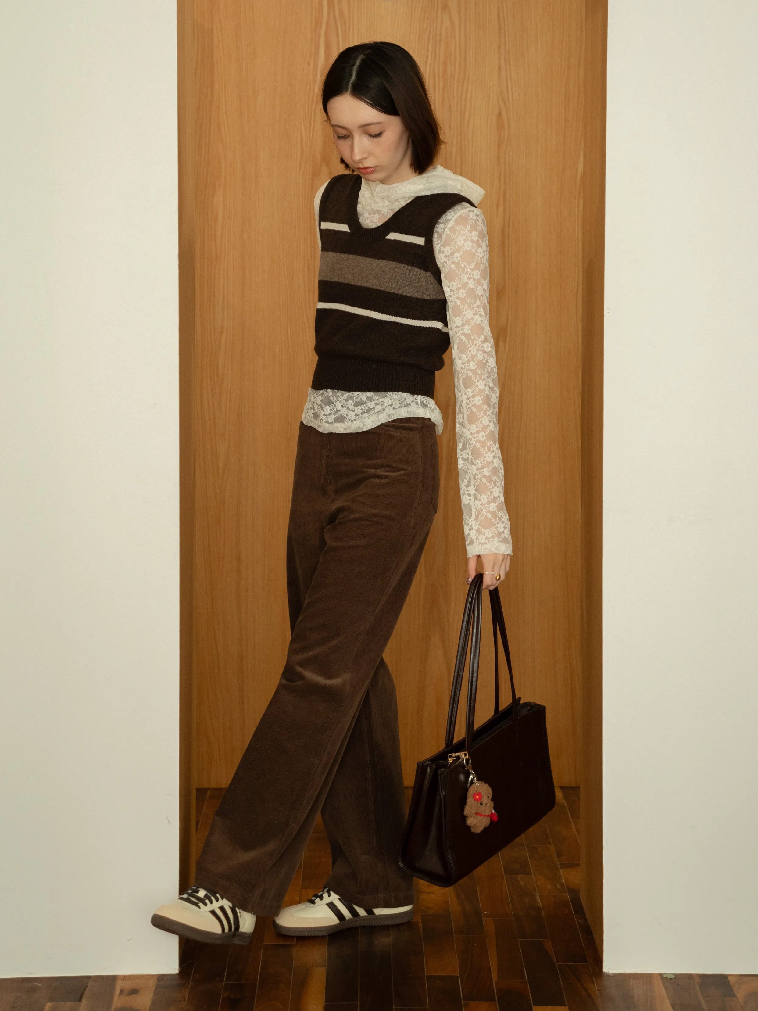 Corduroy Wide Straight Pants