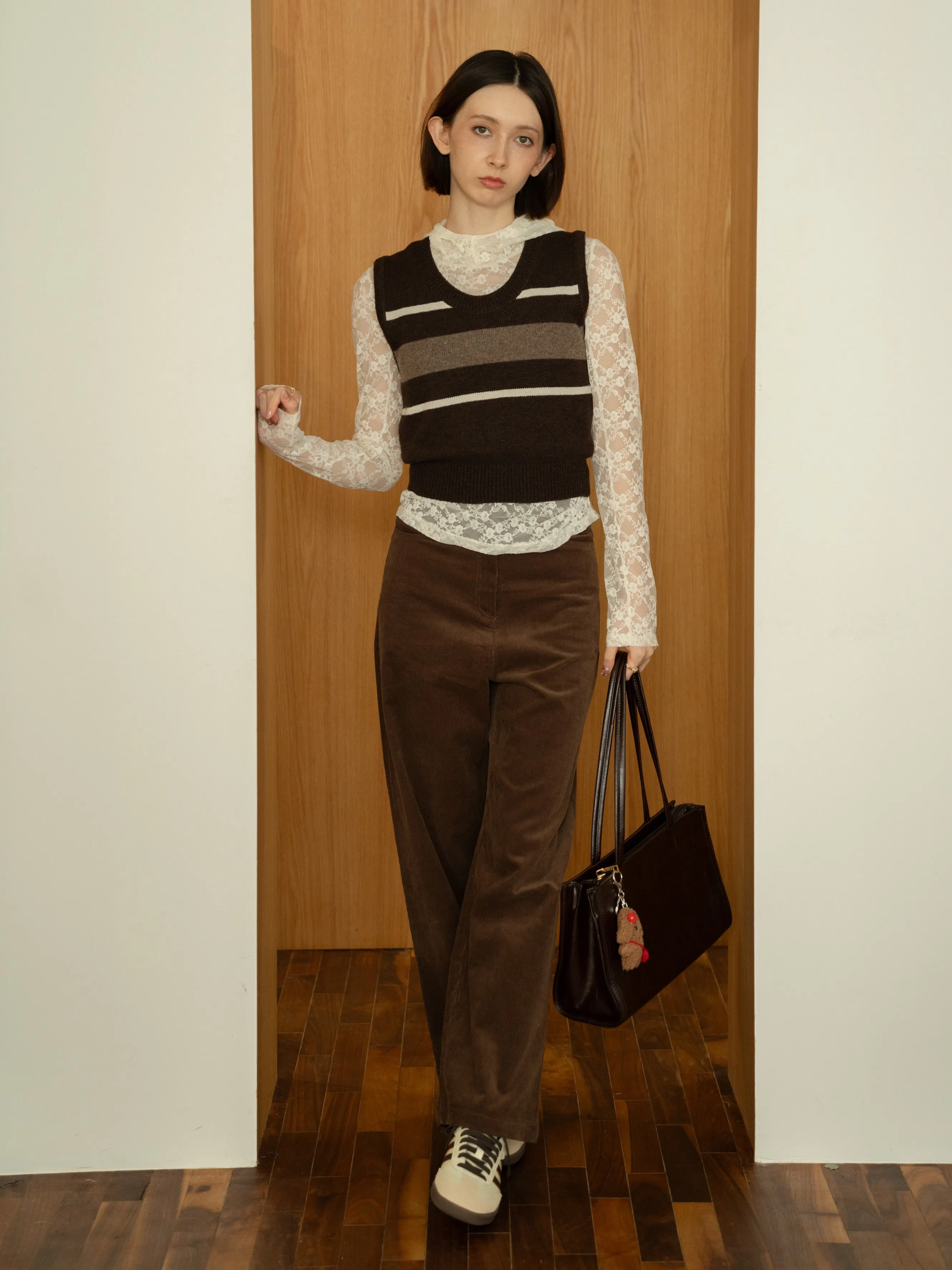 Corduroy Wide Straight Pants