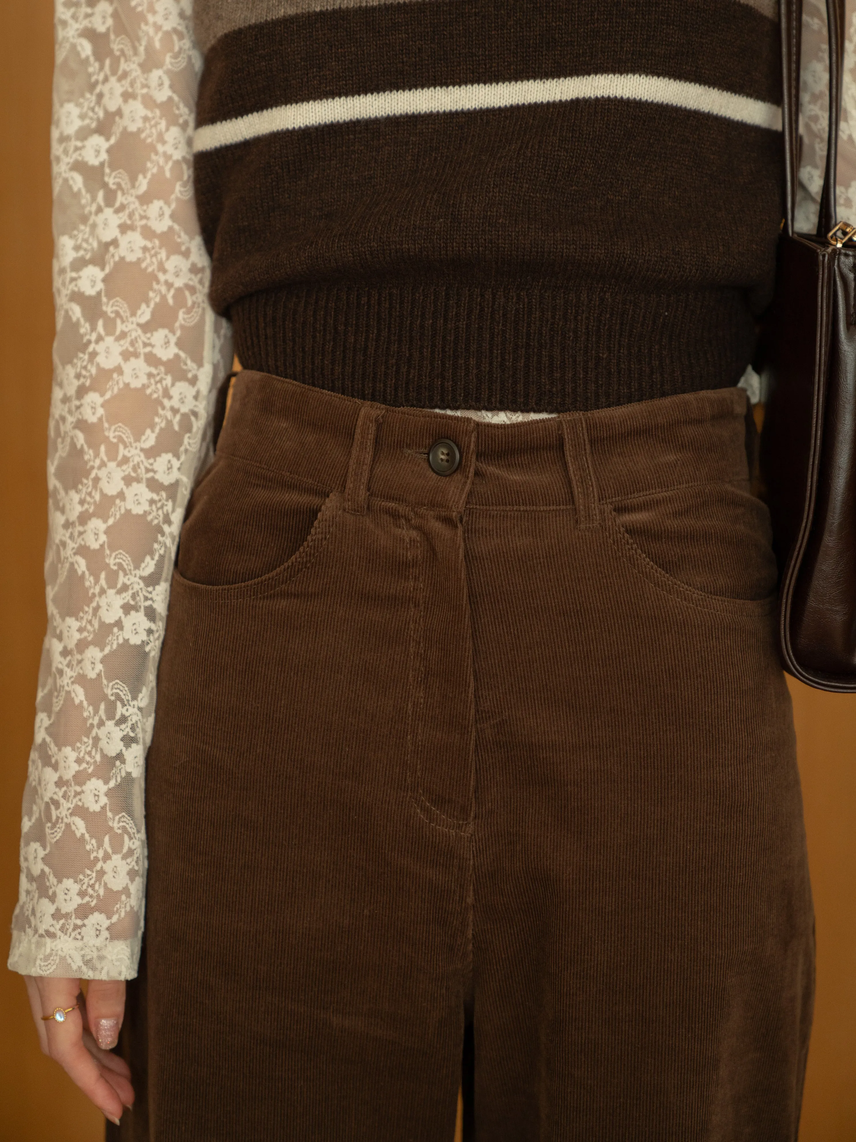 Corduroy Wide Straight Pants