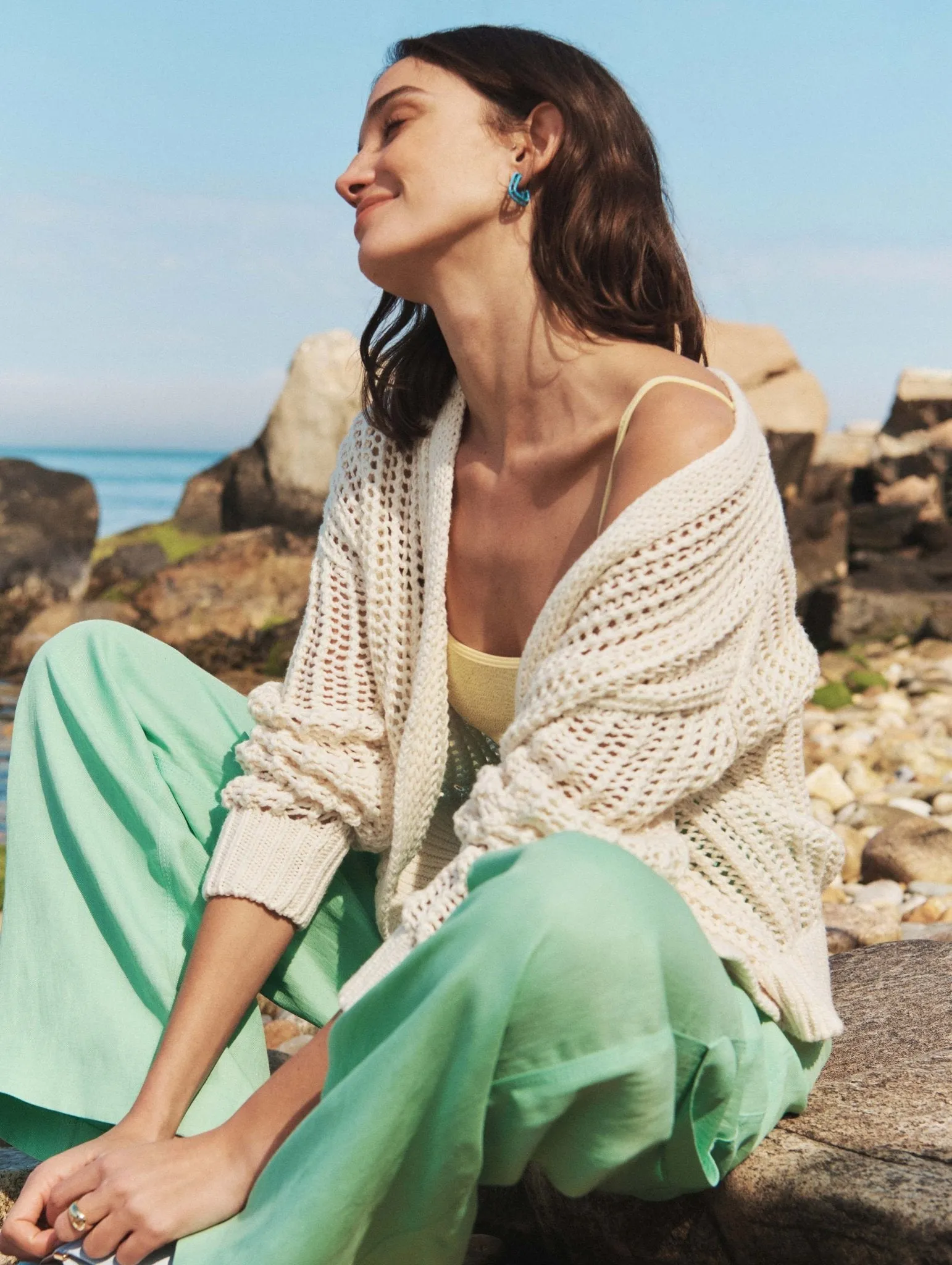 Cotton Open Knit Cardigan