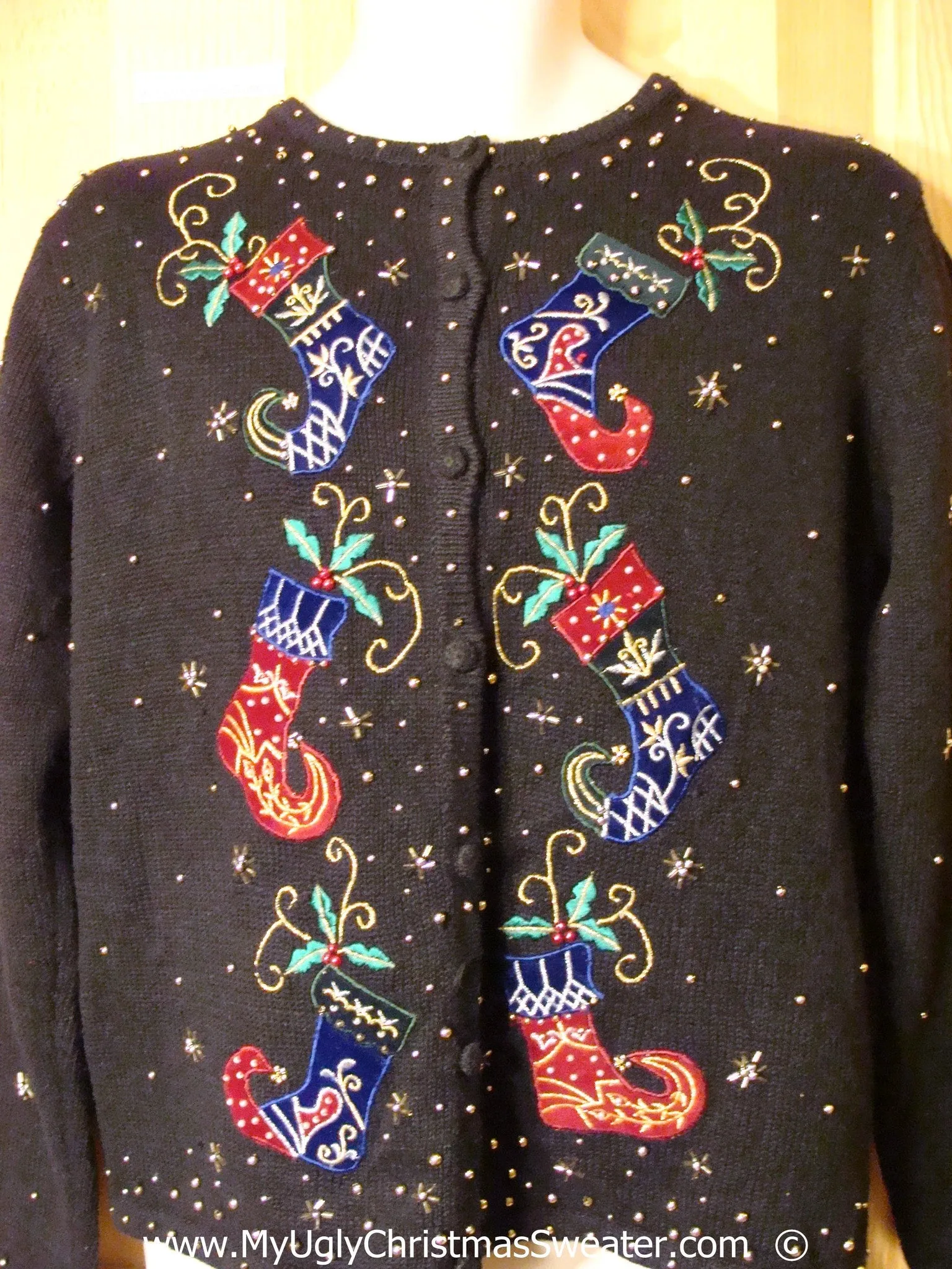 Creepy Pointed Stockings Christmas Sweater