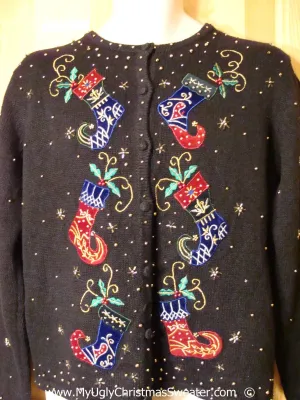 Creepy Pointed Stockings Christmas Sweater
