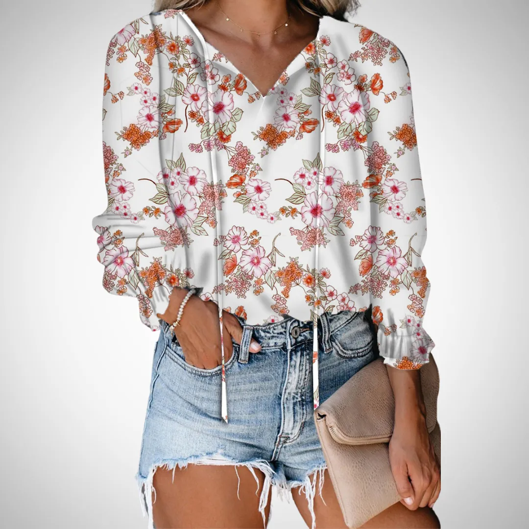 Dorota Printed V-Neck Top