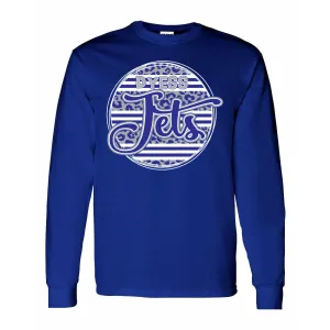 Dyess Jets - Animal Print Stripe Circle Long Sleeve T-Shirt