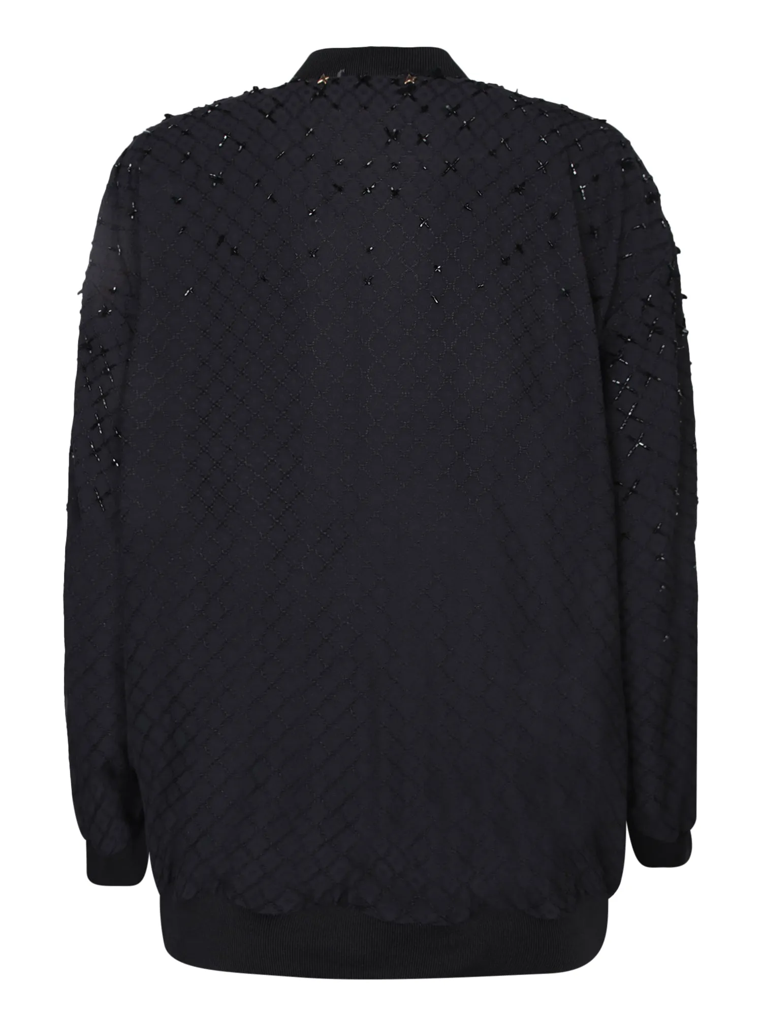 Embroidered degradé black cardigan