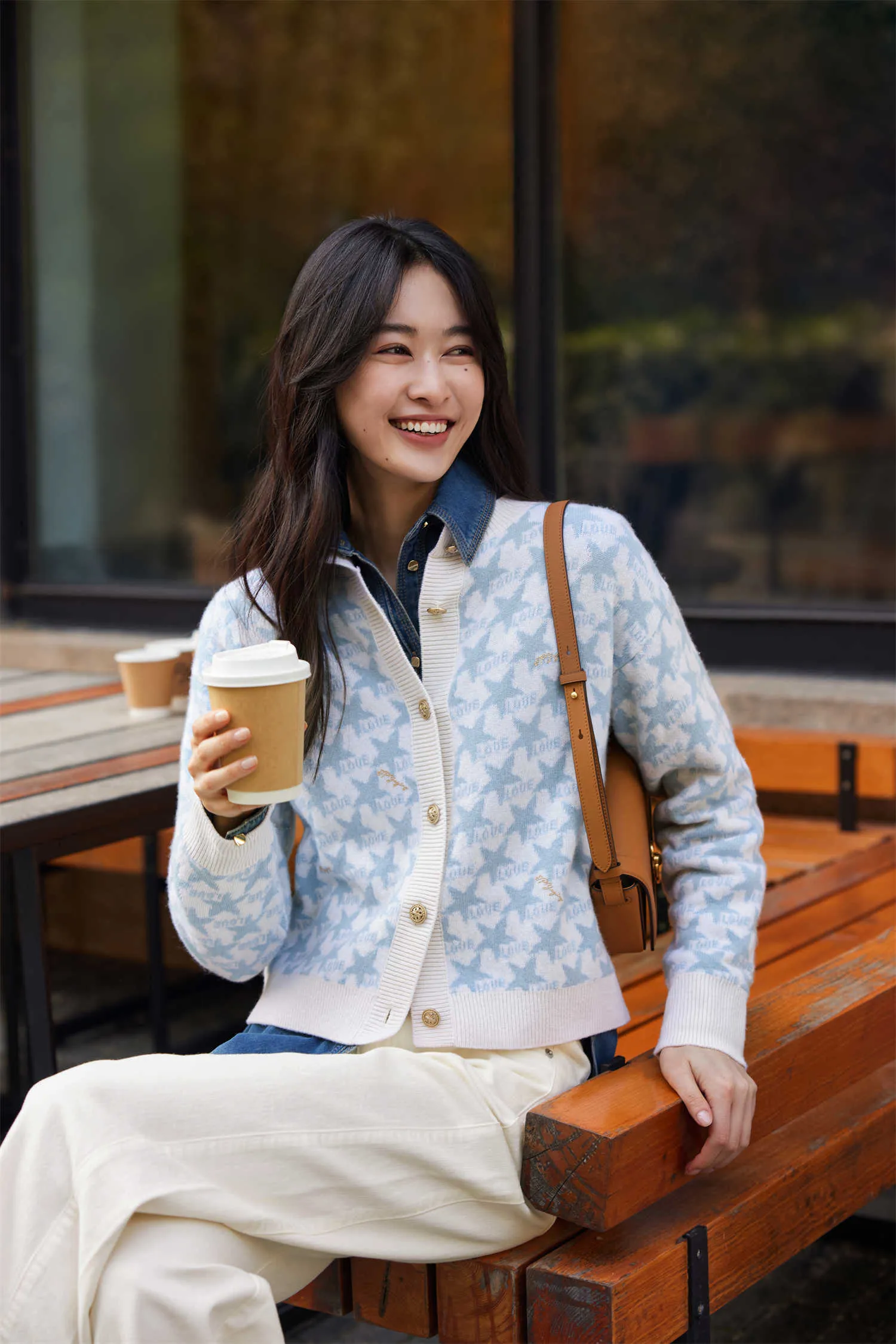 EP YAYING Wool Knit Cardigan