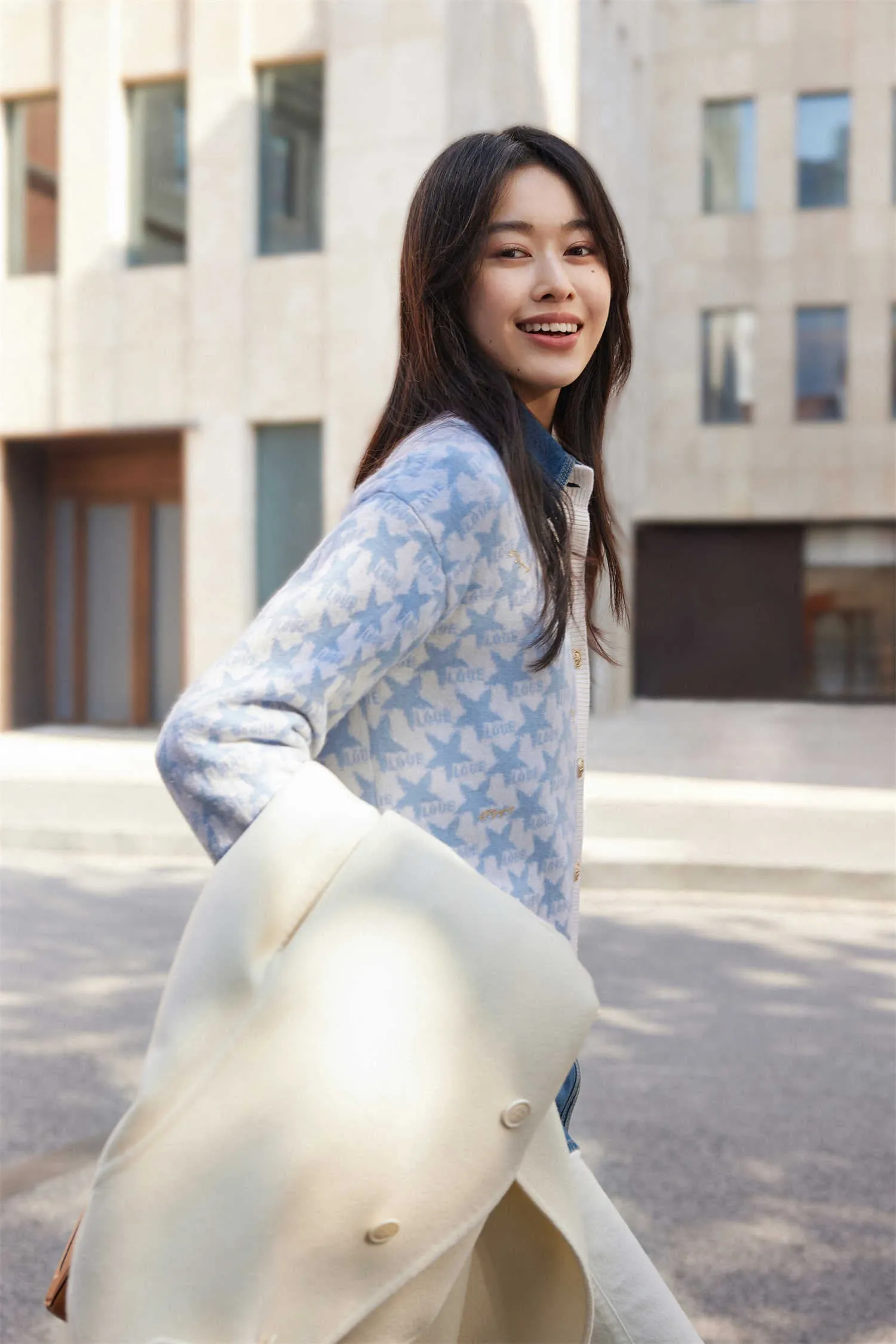 EP YAYING Wool Knit Cardigan