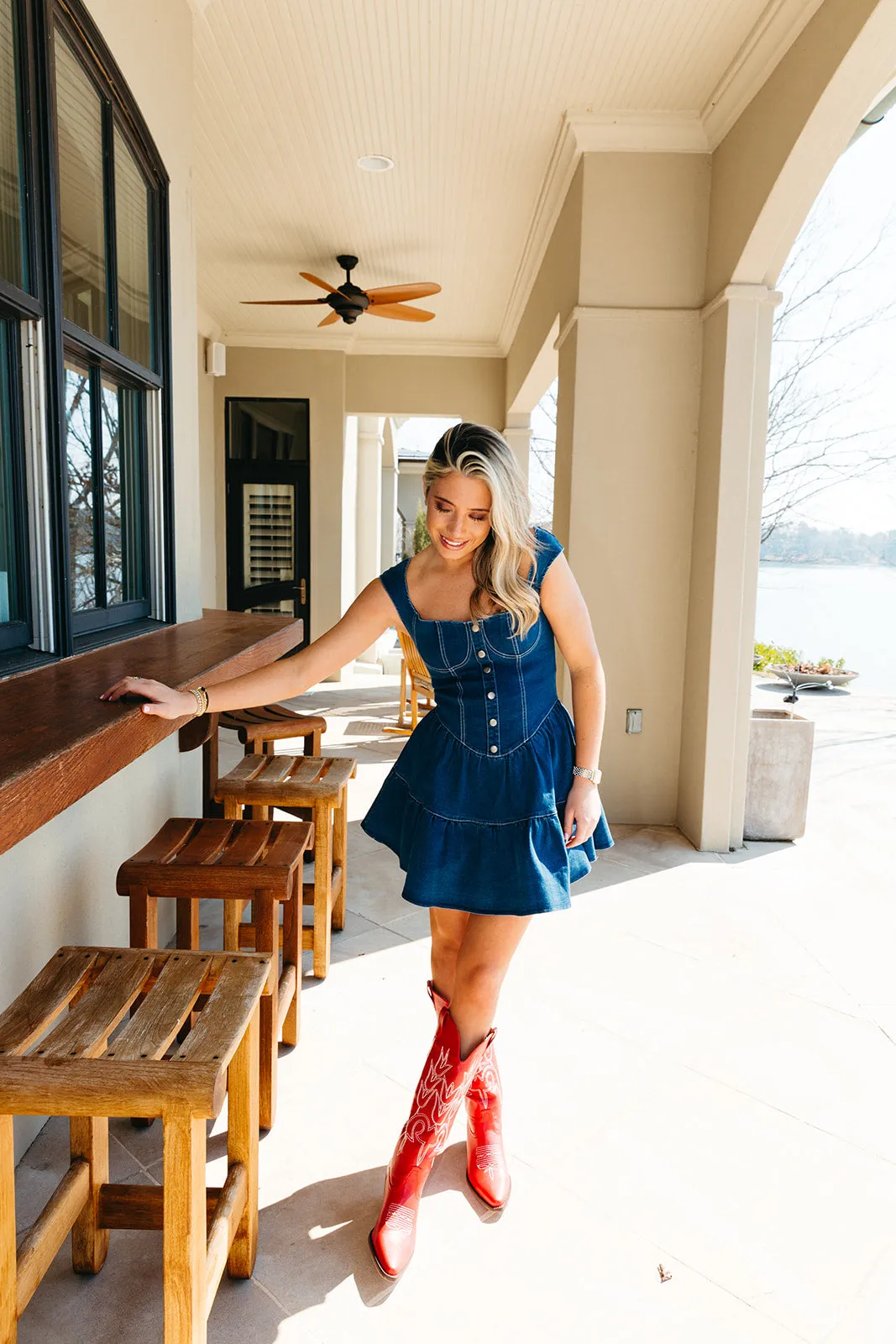 Fine And Dandy Denim Dress - Cobalt Blue