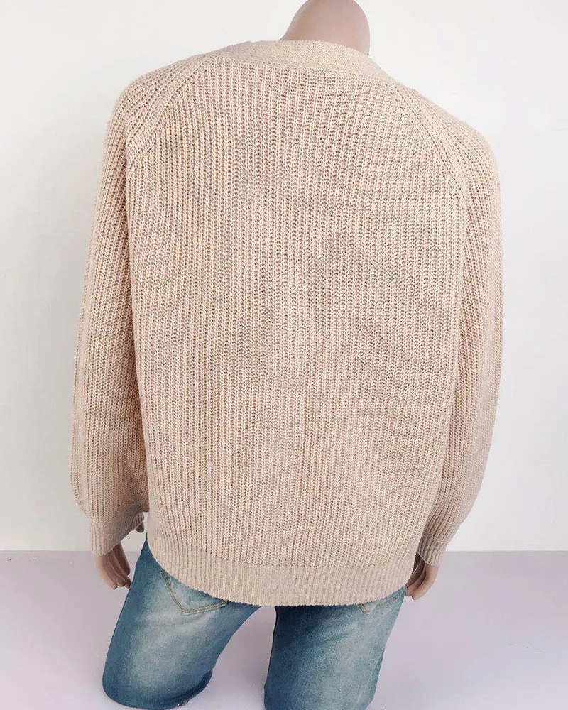 Flared Sleeve Single-breasted Cardigan