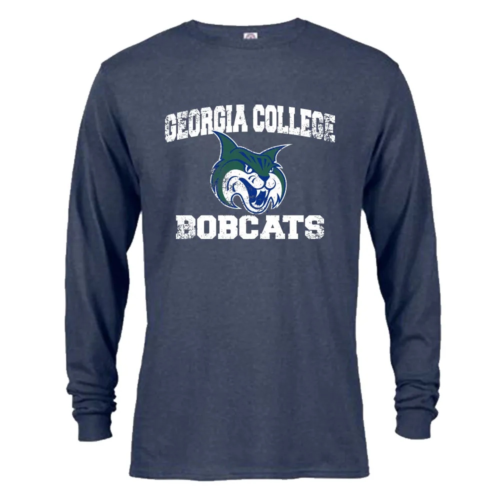 Georgia College and State University GCSU Bobcats Retro  Logo Long Sleeve Tee
