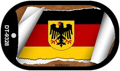 Germany Flag Scroll Metal Novelty Dog Tag Necklace DT-9328