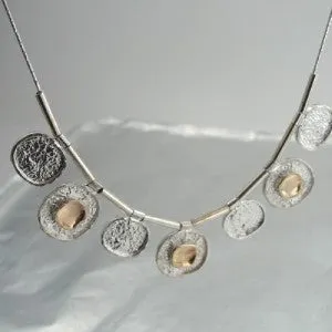 Hadar Jewelry Handmade 9k Yellow Gold Sterling Silver Necklace (I n834)