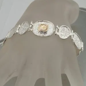 Hadar Jewelry Handmade 9k Yellow Gold Sterling Silver Necklace (I n834)