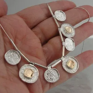 Hadar Jewelry Handmade 9k Yellow Gold Sterling Silver Necklace (I n834)