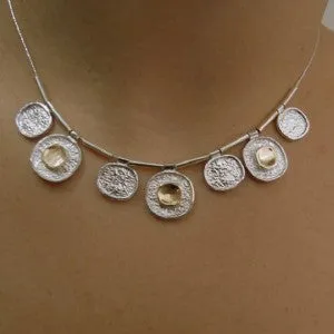 Hadar Jewelry Handmade 9k Yellow Gold Sterling Silver Necklace (I n834)