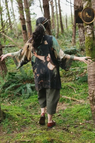 Heartwork Bamboo Cropped Kimono Cardigan