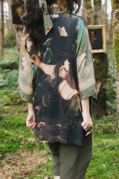 Heartwork Bamboo Cropped Kimono Cardigan