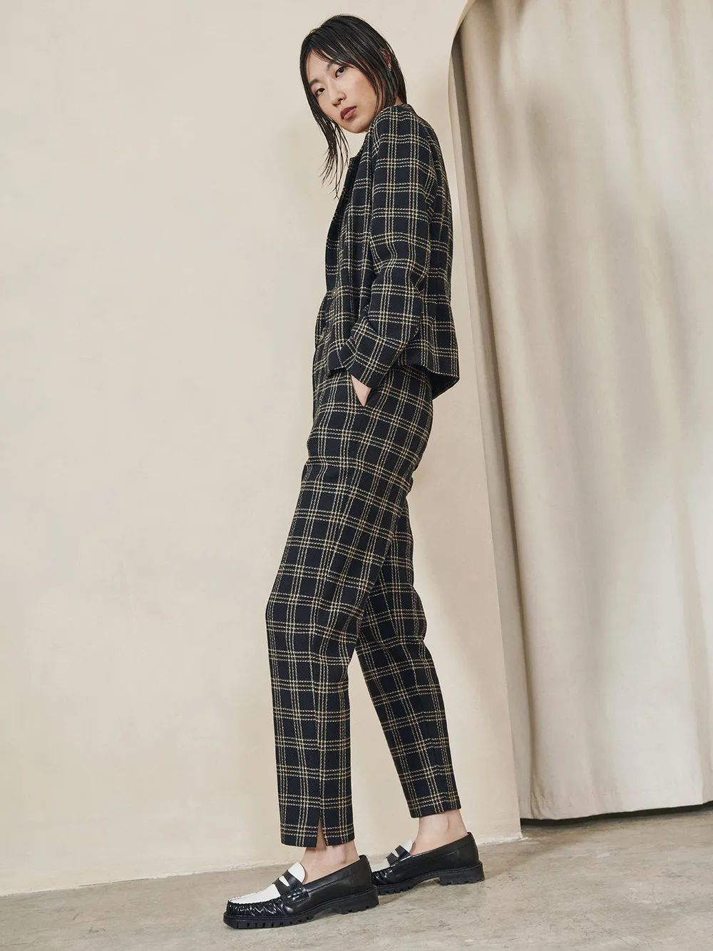 Heuston Pant in Black Plaid
