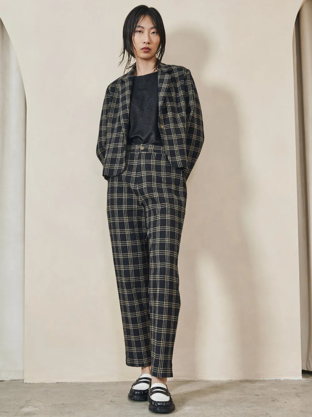 Heuston Pant in Black Plaid