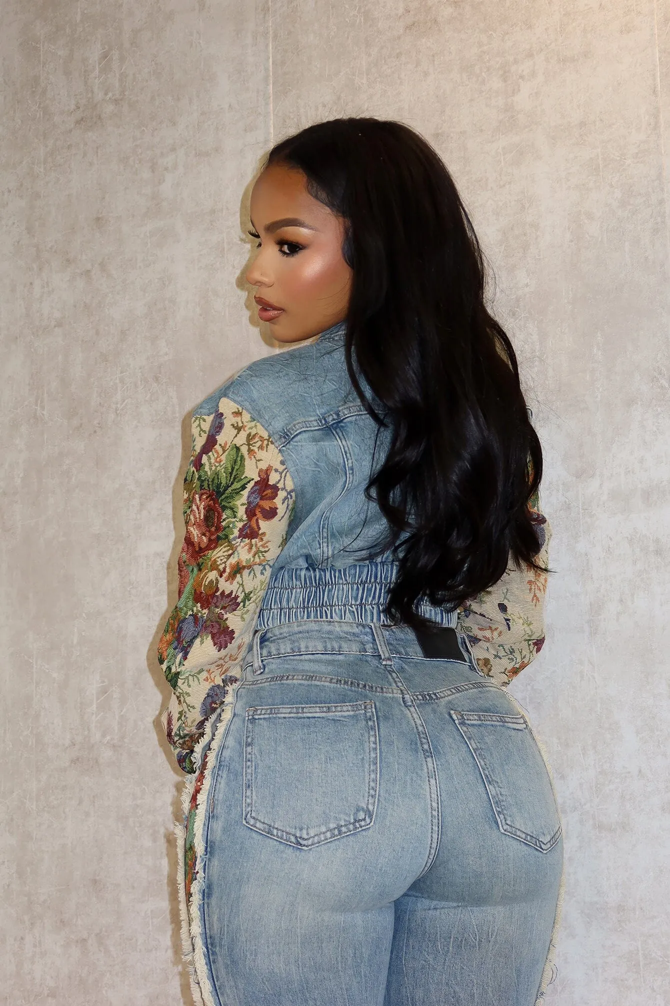 Jesse Tapestry Contrast Denim Jacket