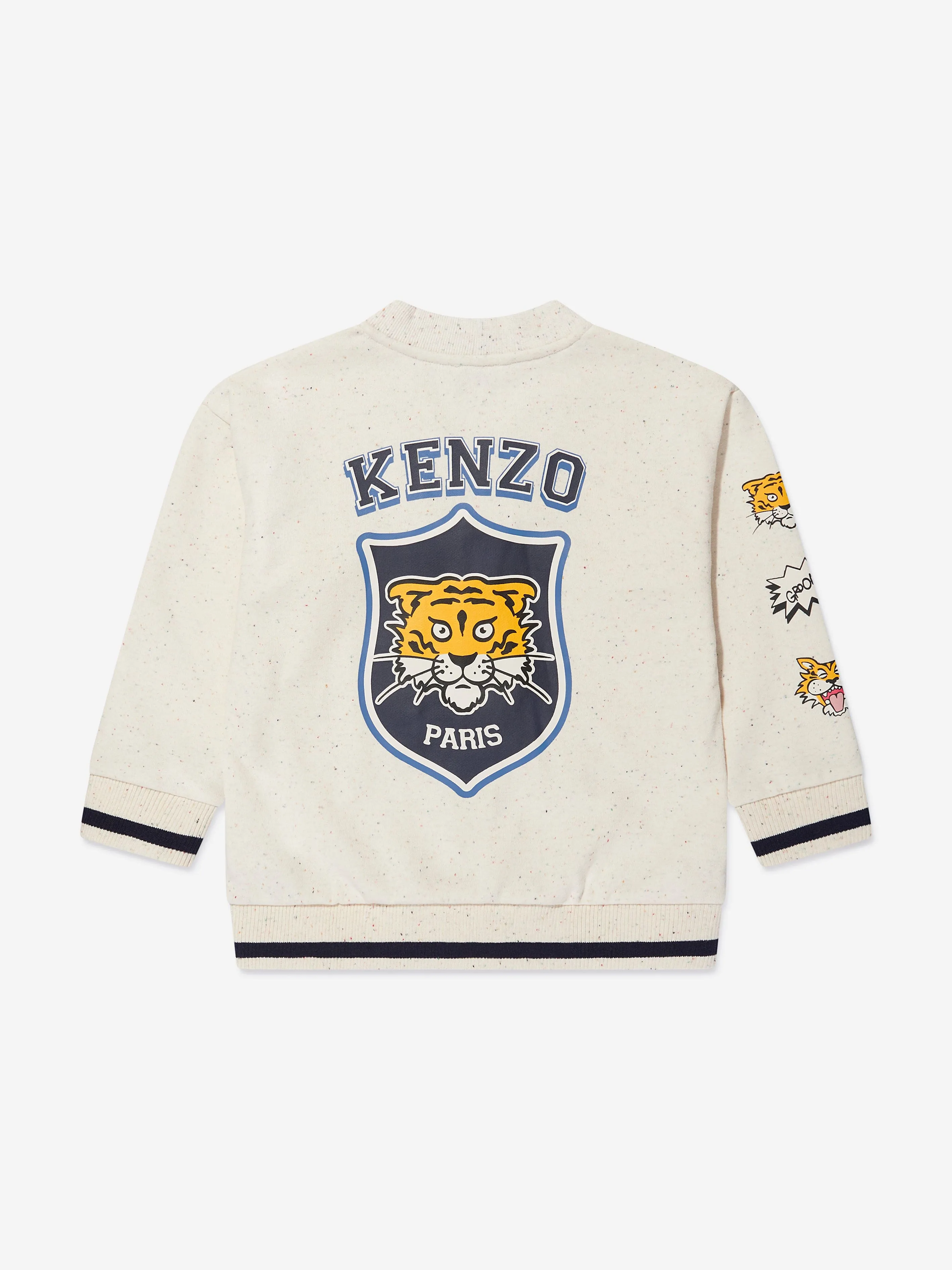 KENZO Boys Varsity Cardigan in Ivory