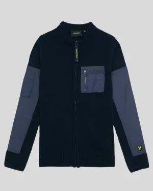 Kids Tonal Nylon Trim Cardigan