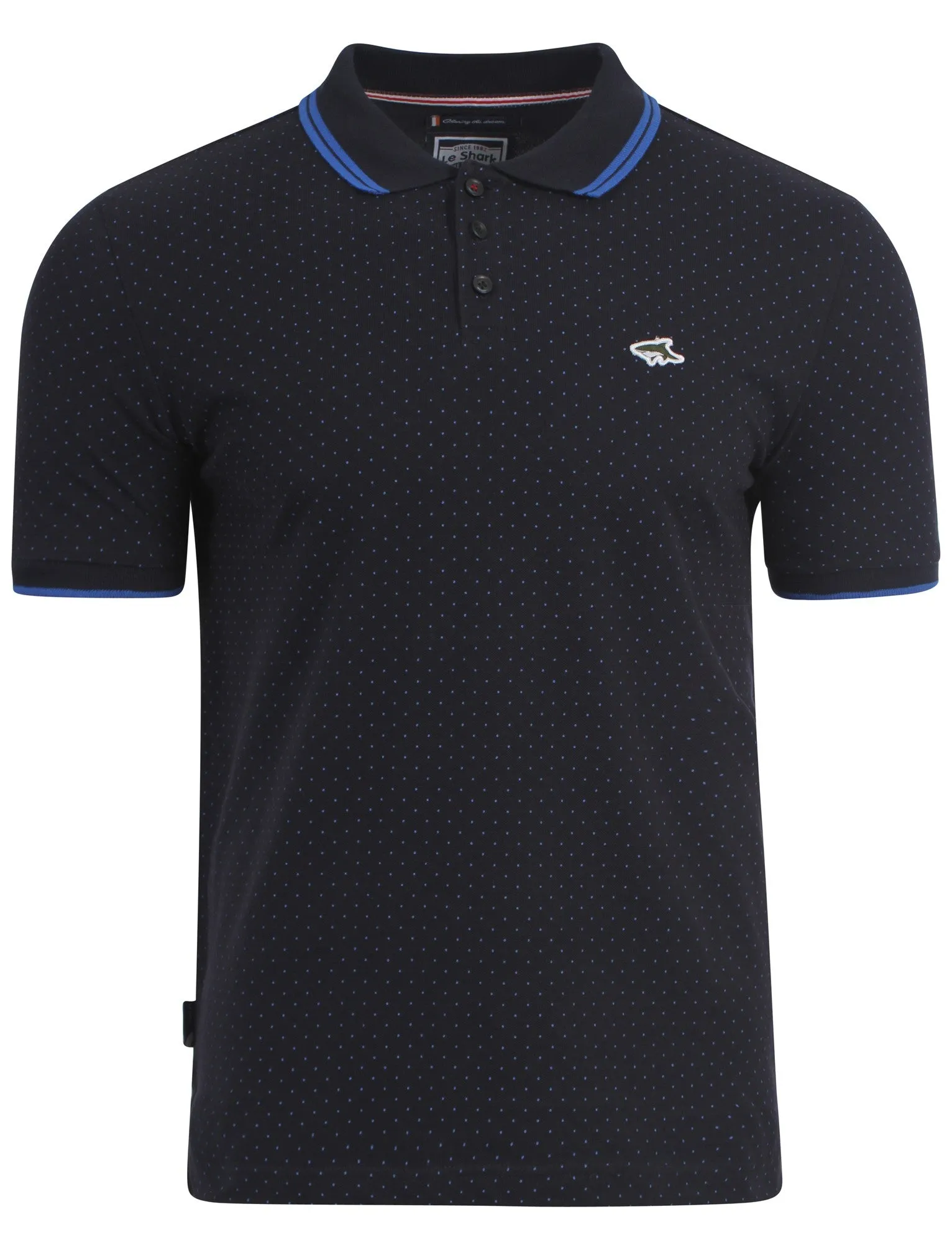 Le Shark Beckflow polo with blue polka-dots