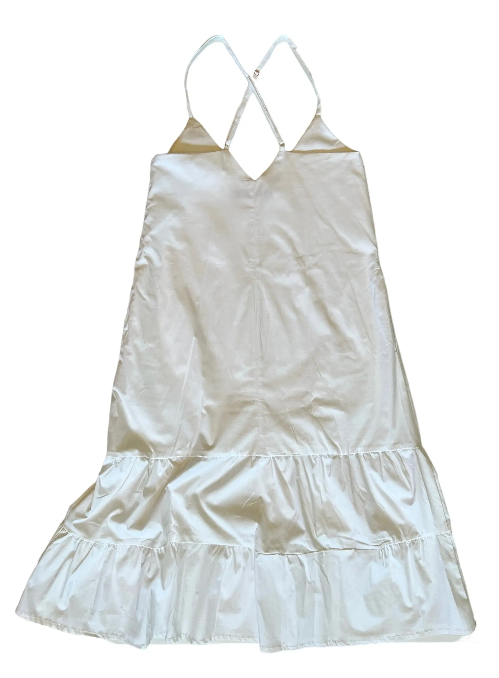 Long Ruffle Dress (White)
