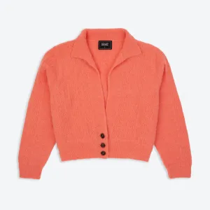 Lowie Alpaca Peach Lacy Cardigan