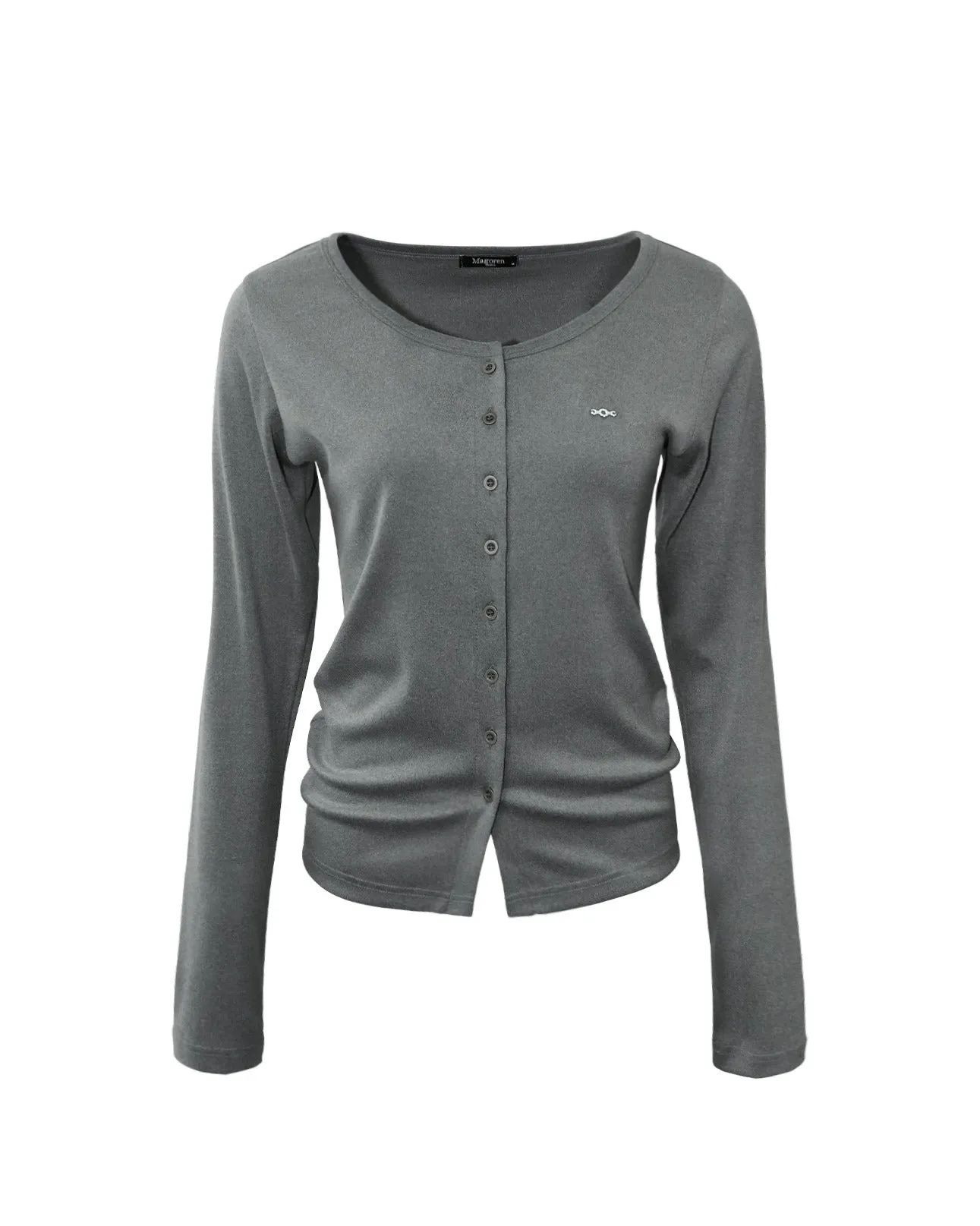 [MAGOREN SEOUL] FW 24 Metal Triclipse U-neck Cardigan Charcoal