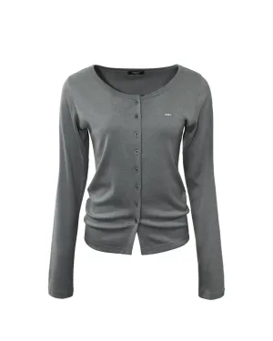[MAGOREN SEOUL] FW 24 Metal Triclipse U-neck Cardigan Charcoal