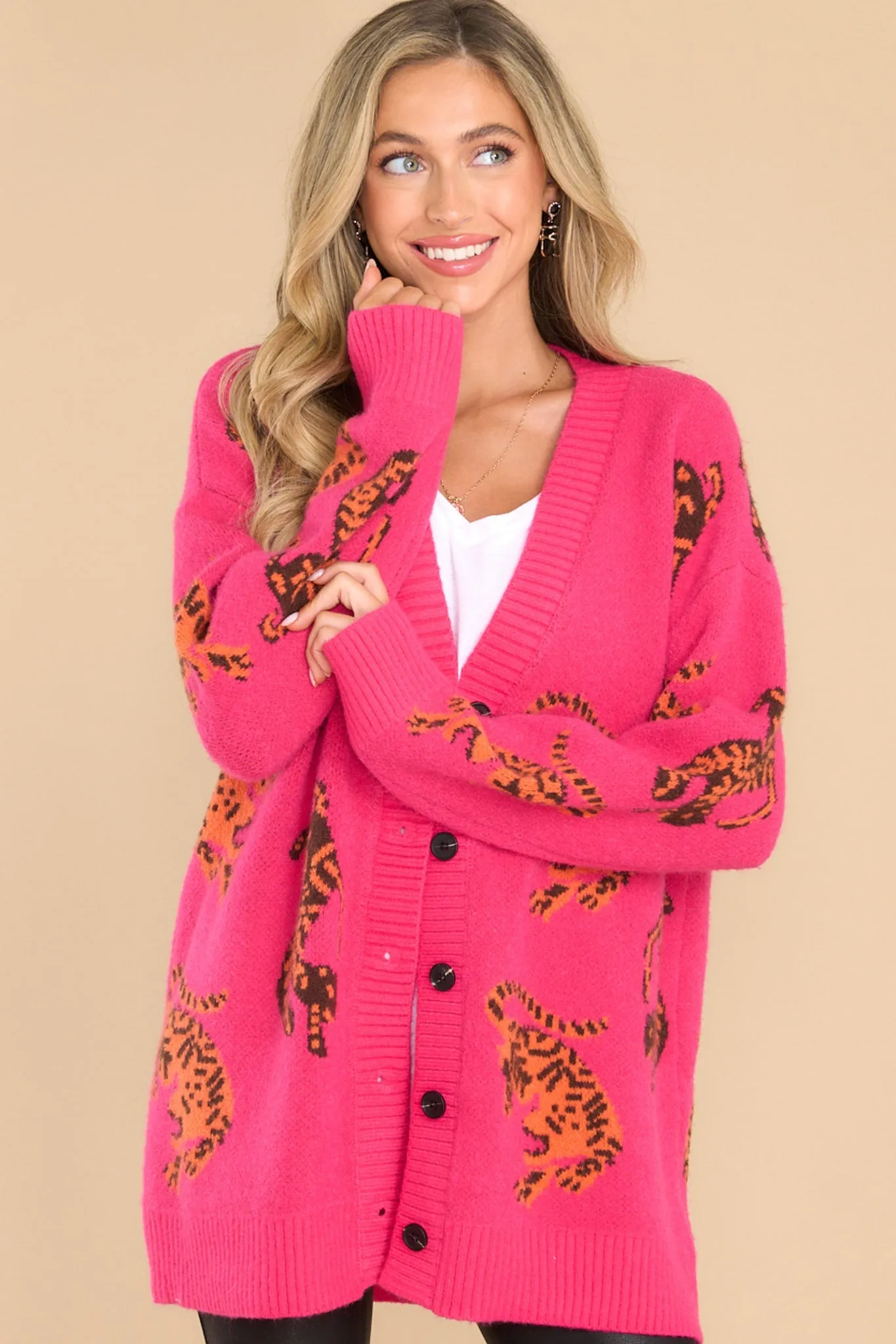 My Dearest Darling Hot Pink Cardigan