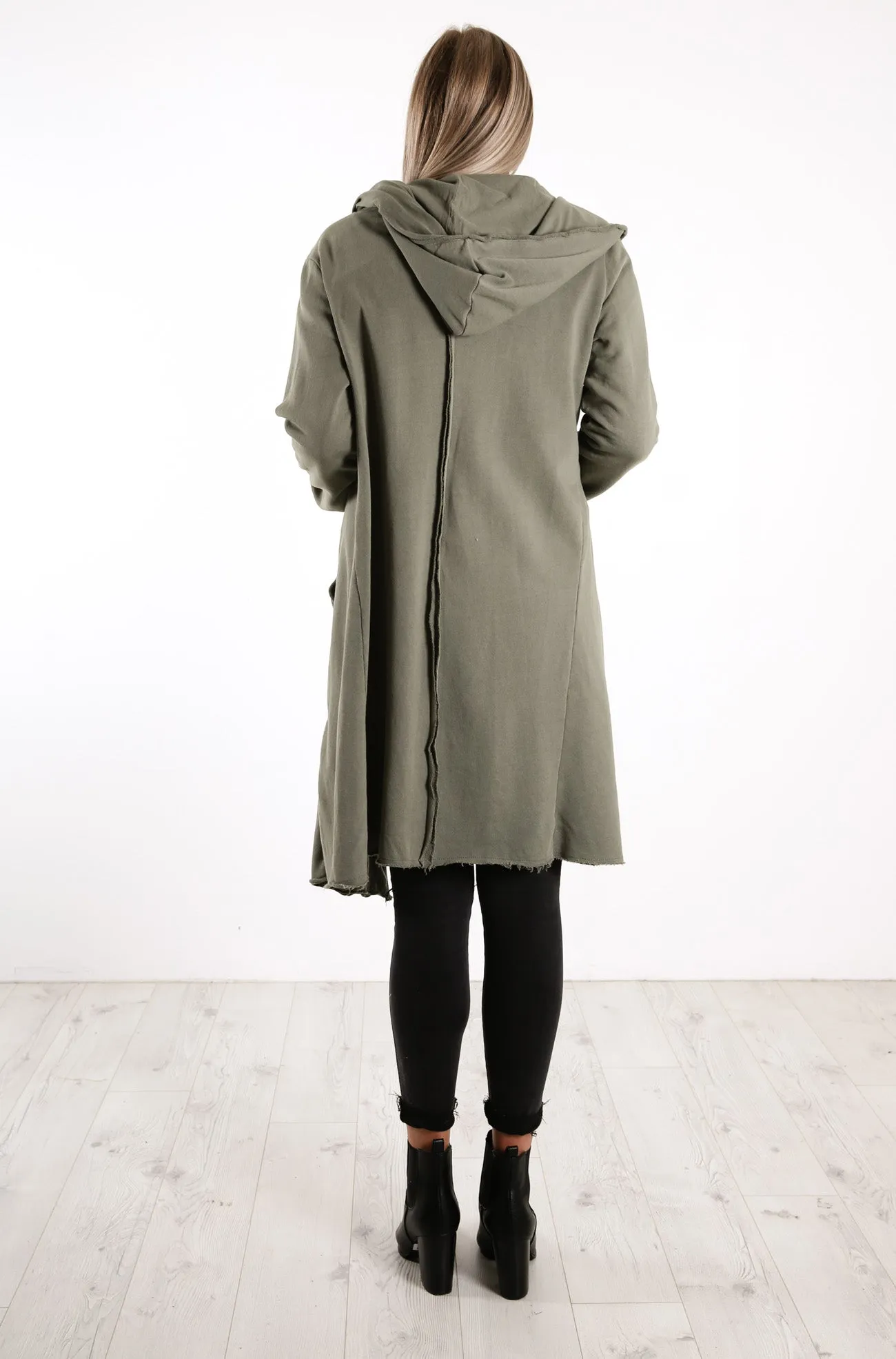 Naomi Hooded Cardigan Khaki