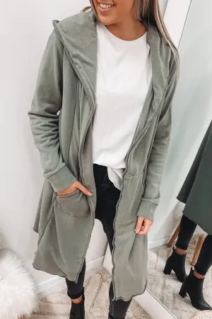 Naomi Hooded Cardigan Khaki