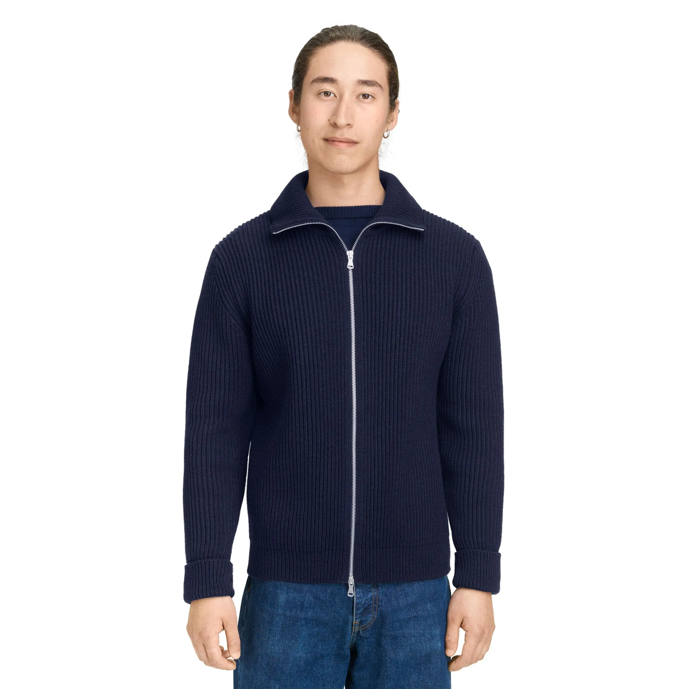 Navy Full-Zip Orange