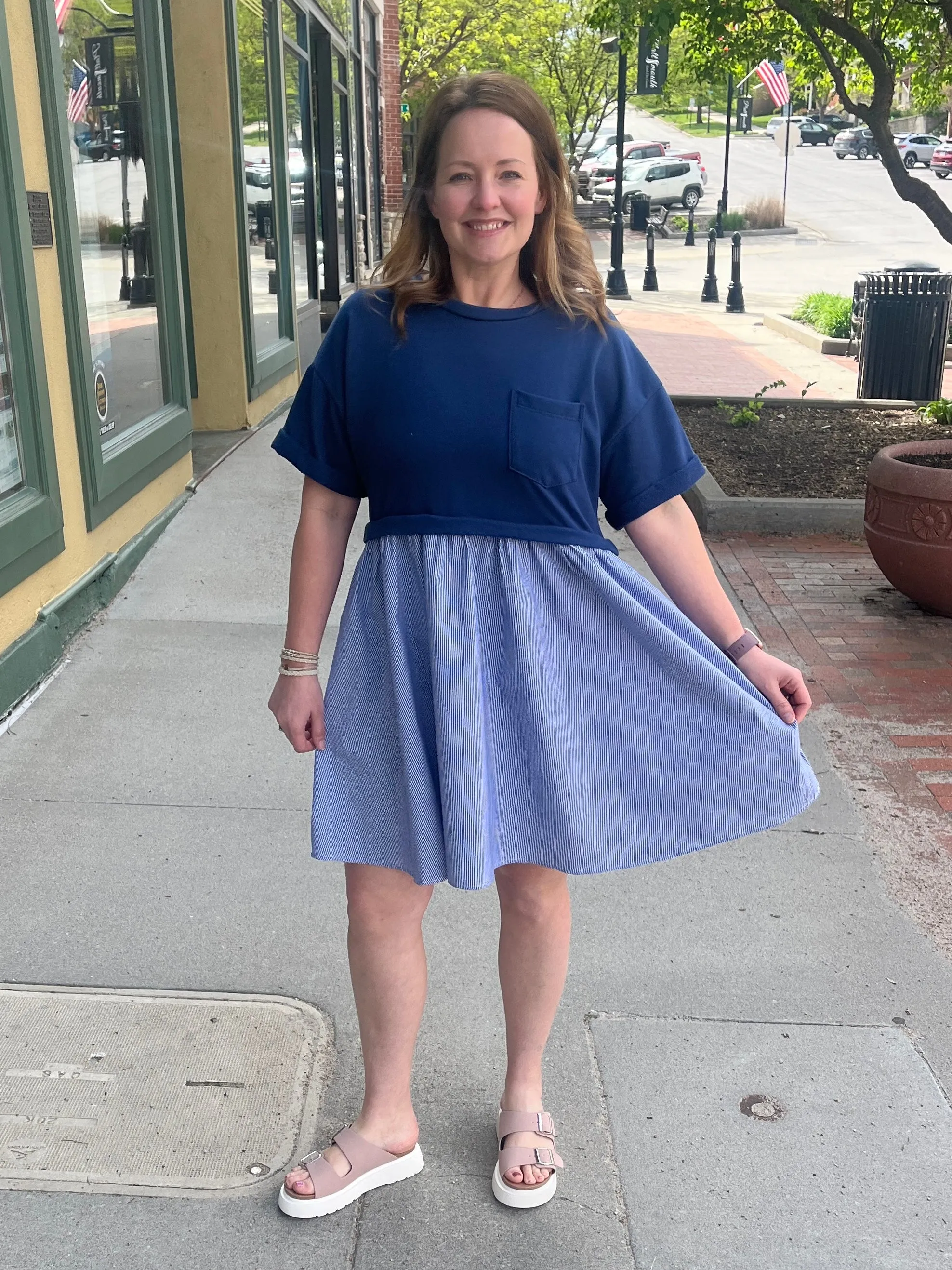 Navy Shirt Dress
