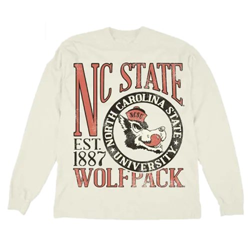 NC State Wolfpack Ivory First Dibs Heavyweight Long Sleeve T-Shirt